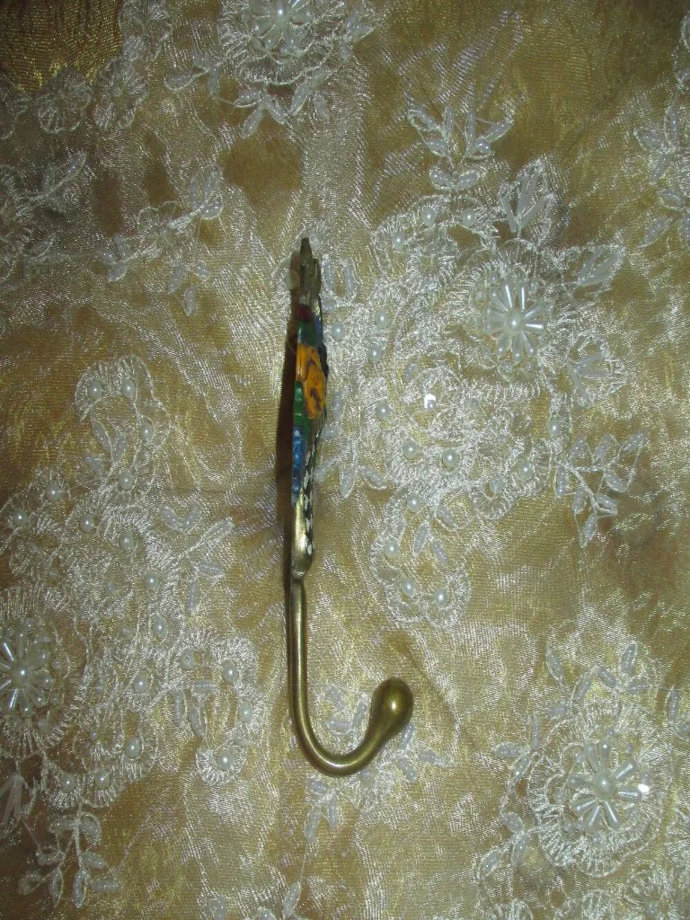 Retired MacKensie-Childs Flower Basket/Courtly Check Hook